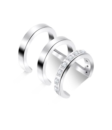 Three Curved with Crystal Ear Cuff EC-1141